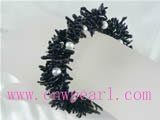 three twised freshwater pearl and coral jewelry bracelet